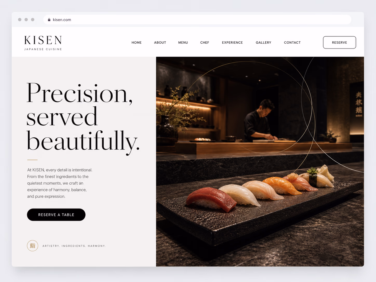 Kisen booked out its weekends after a full rebrand and a new reservation site